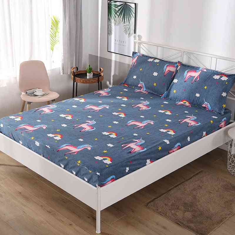 Soft, Cozy Breathable, High Elastic Printed Bed Sheet And Pillow Case Set