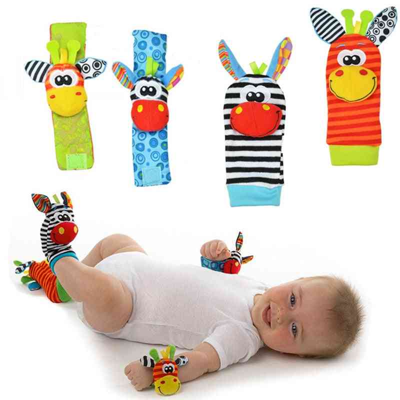 Baby baby kindersokken rammelaar speelgoed pols rammelaar en voet sokken 0 ~ 24 maanden - 2 stuks kindersokken-193