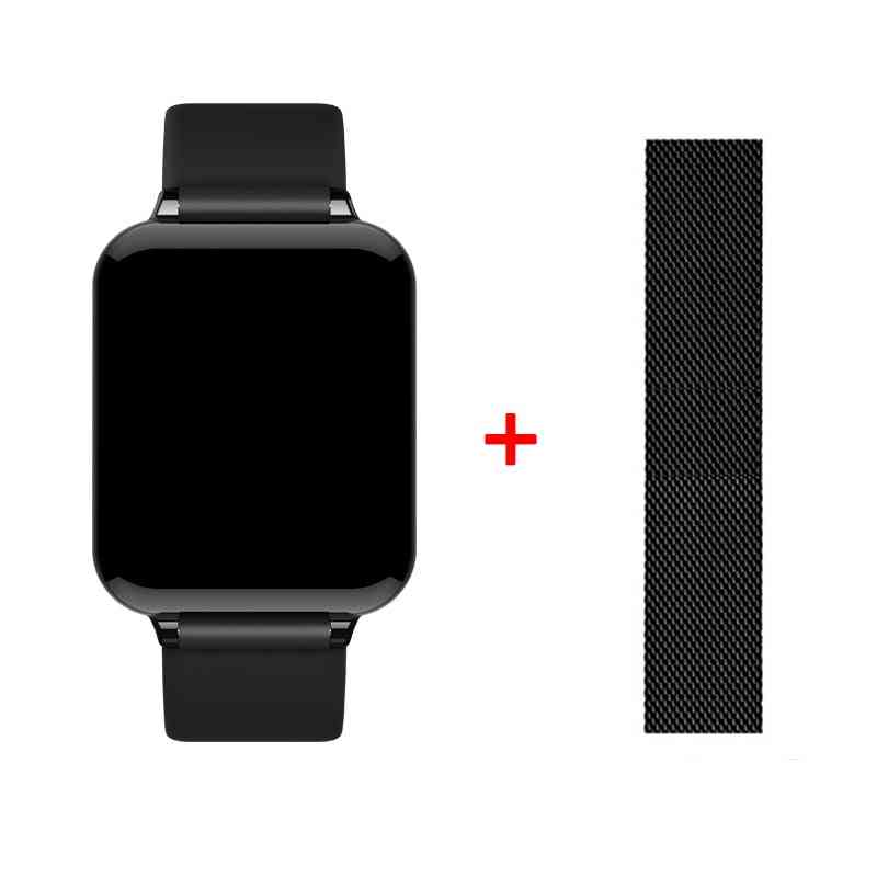 Hero band 3 b57 mænd / kvinder smart ur til Android-telefon, puls, blodtryk - tilføj sort stål