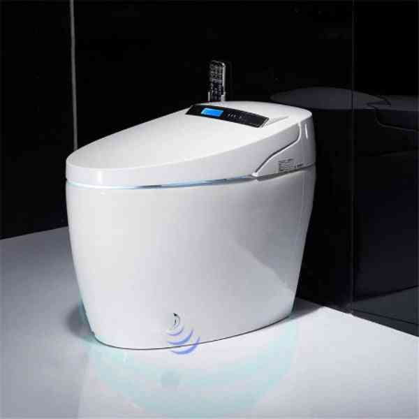 Remote Control Smart Ceramic Toilet - Manual Flip, Hd Lcd Display And Automatic Flushing