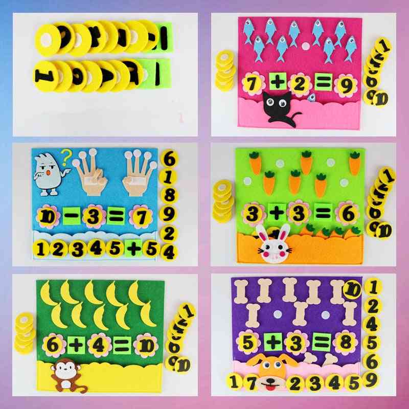 Förskolebarn icke-vävda pedagogiska leksaker utbildning montessorihjälpmedel matematiska pusselleksaker - intilliggande nummer 2