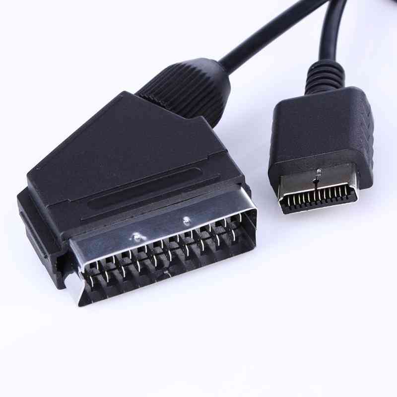 Kabel o długości 1,8 m - przewód AV do konsoli Playstation PS1 PS2 PS3 Slim do PS2 RGB Scart -