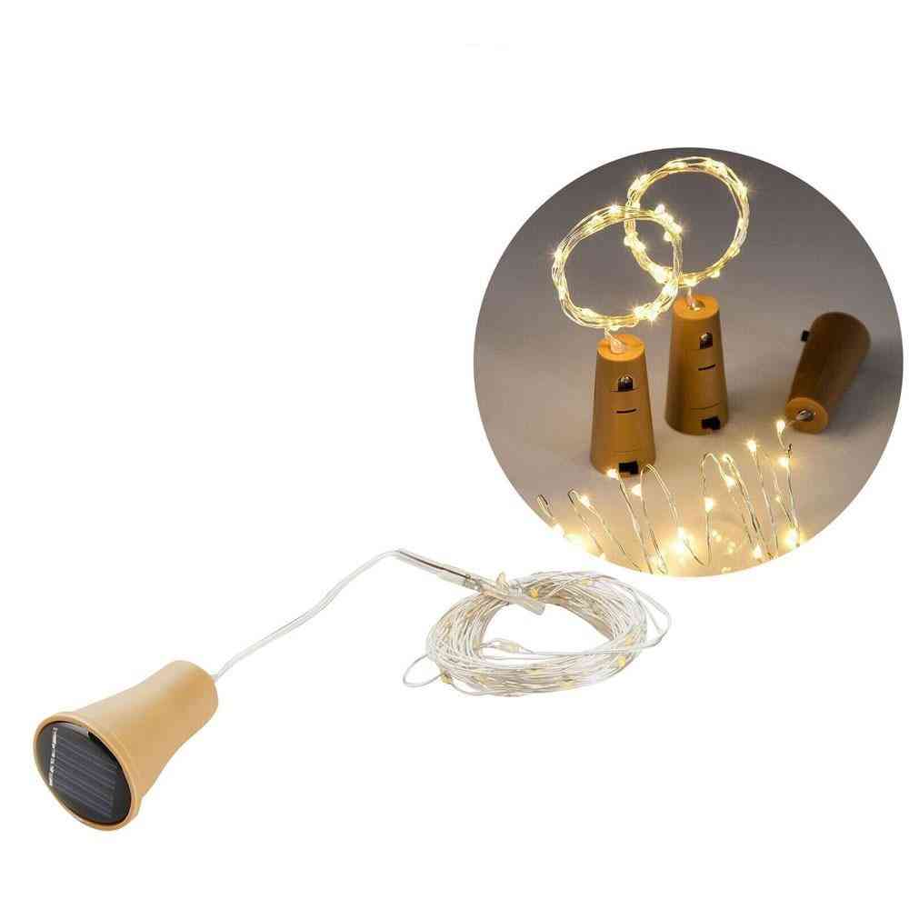 Led Solar Copper Cork String Lights For Decorating Wine Bottle