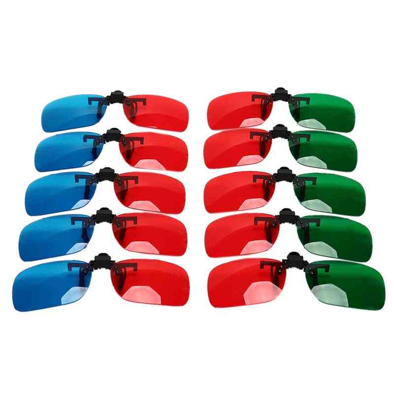 Los anteojos 3d se ajustan a la mayoría de los anteojos recetados para películas / juegos y televisión en 3D - marrón