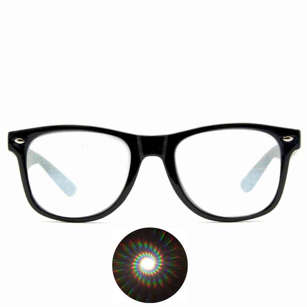 Spiral Diffraction 3d Prism Raves Glasses Plastic For Fireworks Display Laser Shows