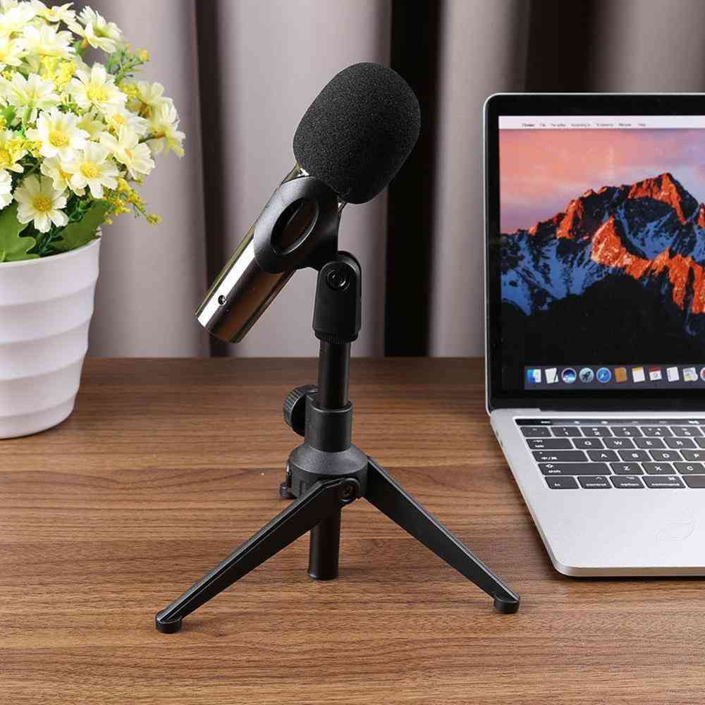Microfono, treppiede da tavolo, supporto per microfono wireless cablato e300 (nero) -