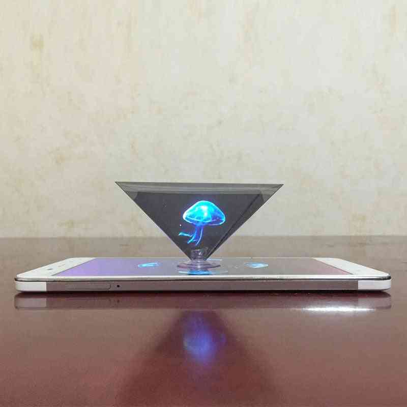 Soporte video universal del proyector de la exhibición de la pirámide del holograma 3d universal para el teléfono móvil inteligente (otro) -
