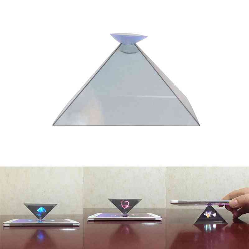 Soporte video universal del proyector de la exhibición de la pirámide del holograma 3d universal para el teléfono móvil inteligente (otro) -