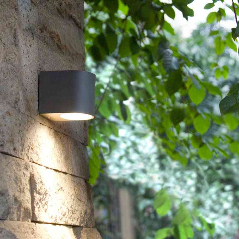 Aplique de pared LED de aluminio impermeable 3w / 6w - forma redonda y cuadrada con vidrio de borosilicato adecuado para jardín, porche, interior al aire libre - cuadrado - negro-1 cabeza / sin bombilla