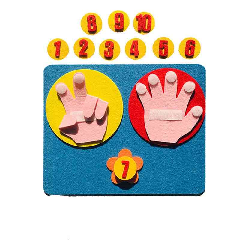 Børn matematik legetøj finger tæller 1-10 læring - montessori antal læringshjælpemidler - 1 stk tilfældig farve