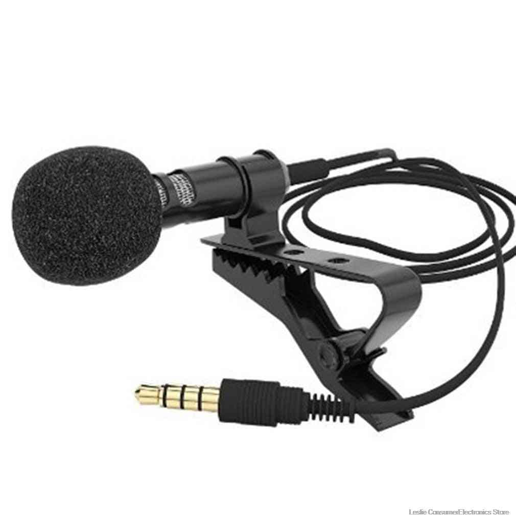 Mini Microphone Condenser Clip-on Lapel Lavalier Mic Wired For Phone Laptop For Phone Portable Mini Stereo, Hifi Sound Quality