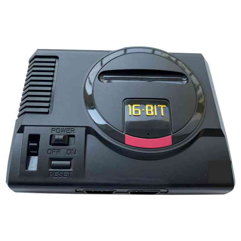 Mini sega-genesis spelkonsolsystem 168 i 1 spelkonsol i låda med controller + nätadapter generisk (svart) -