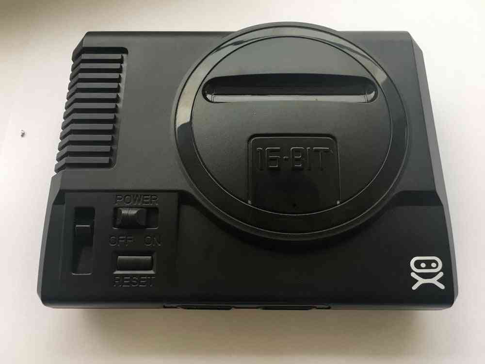 Mini sega-genesis konsola do gier konsola do gier 168 w 1 w pudełku z kontrolerem + zasilacz sieciowy (czarny) -