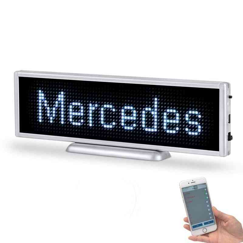 Pantalla LED recargable por bluetooth, pantalla de desplazamiento portátil, escritorio para automóvil o letrero colgante - rojo