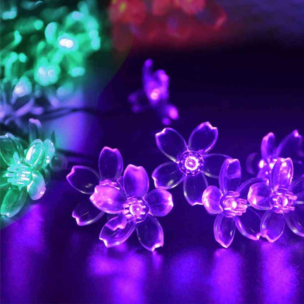 Wiśniowe wodoodporne światła słoneczne LED do ogrodu, girland świątecznych i dekoracji - kolor mulit
