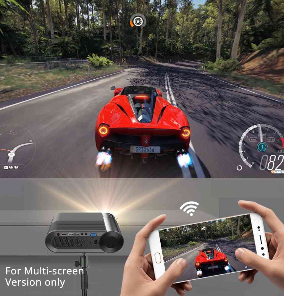 K9 mini kannettava videopalkki-led-projektori, 3d 4k -elokuvateatteri (lisävarusteena moninäyttö iPhoneen)