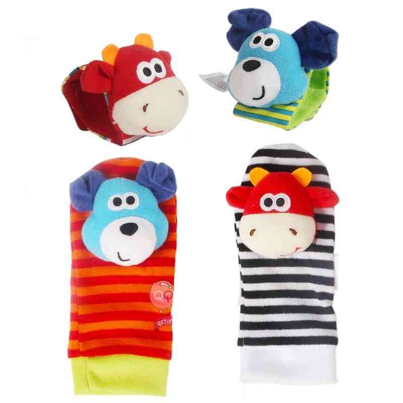 Soft, Wearable, Washable-foot And Wrist Rattle Toy Set For Babies