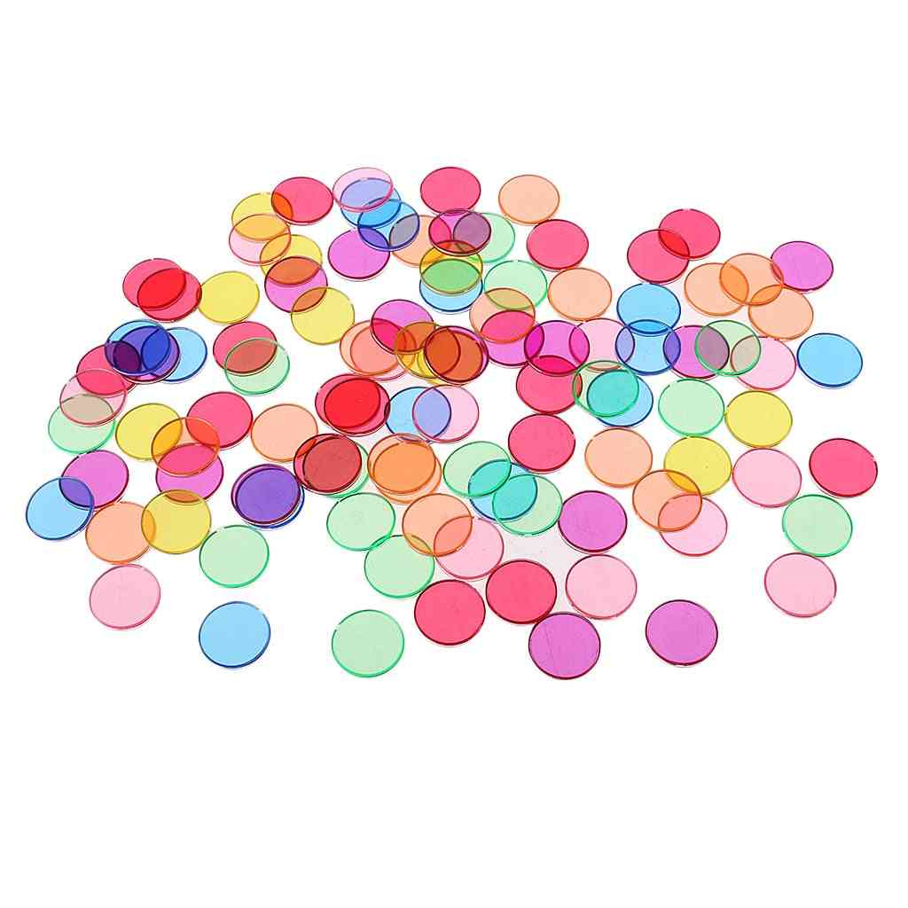 Colorful Metal Edge, Round Shape Plastic Chips For Kids