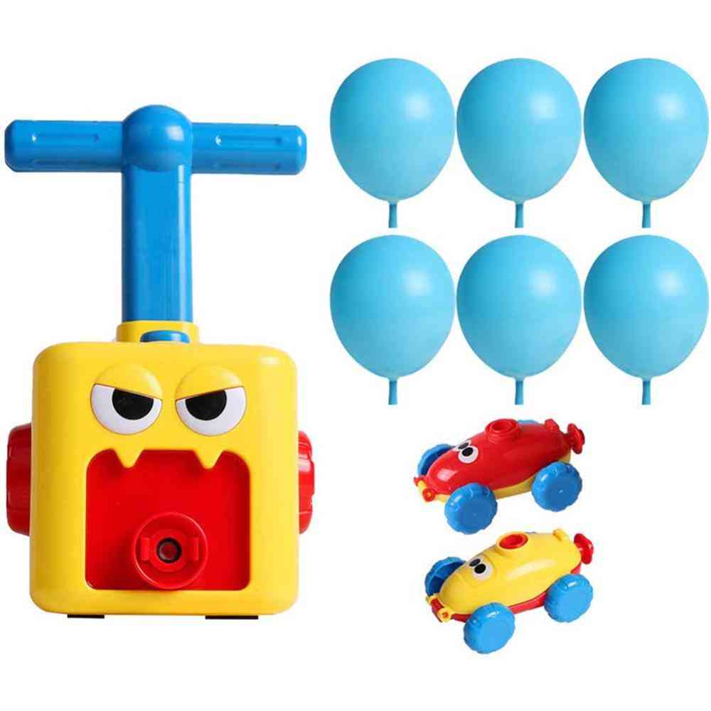 Educación ciencia experimento juguete globo de poder inercial coche de juguete - rompecabezas divertido coche de poder inercial juguetes de globos para niños regalo - 12 globos 2 coche 6