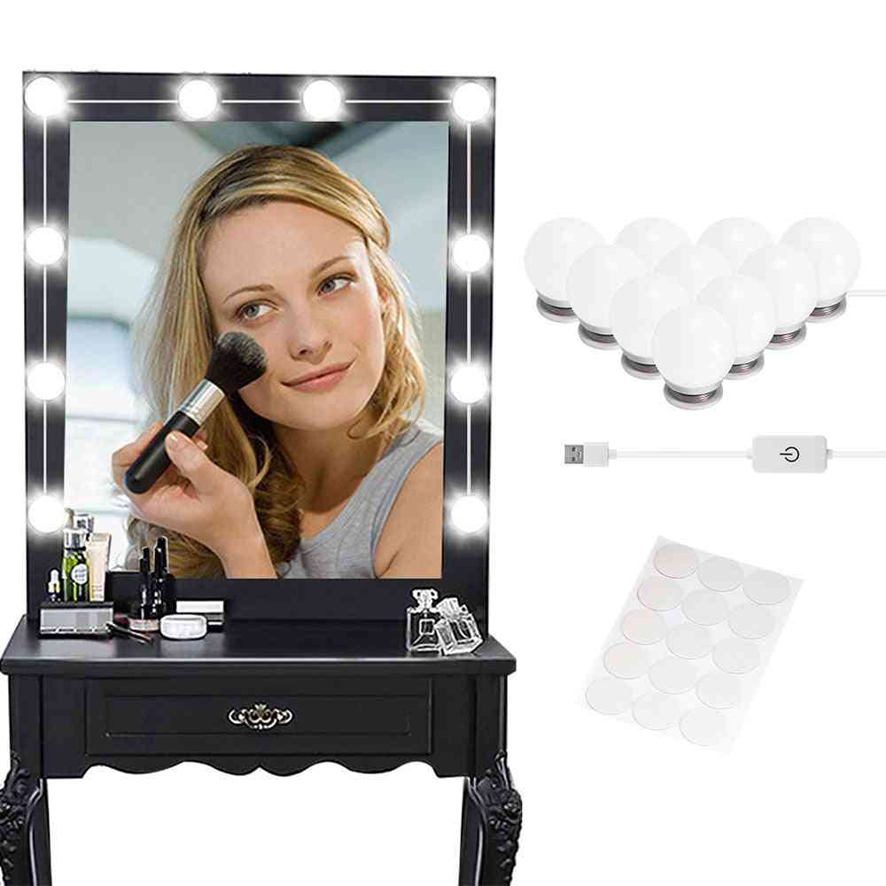 8w-usb Led Light Bulbs With Adjustable Brightness For Makeup Mirror, Dressing Table, Vanity