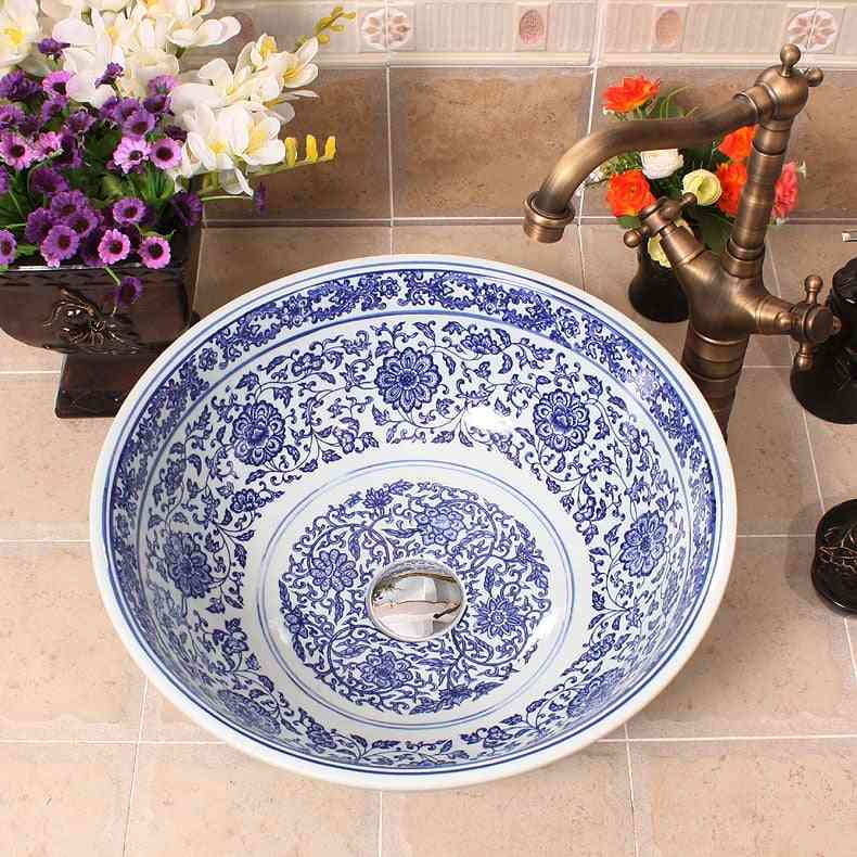 Jingdezhen Art Counter Ceramic Sink - Wash Basin To Bathroom