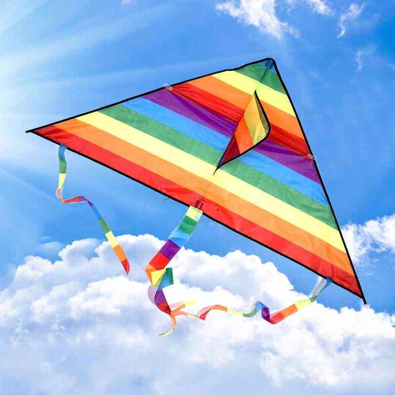Colorful Rainbow Kite With Long Tail For