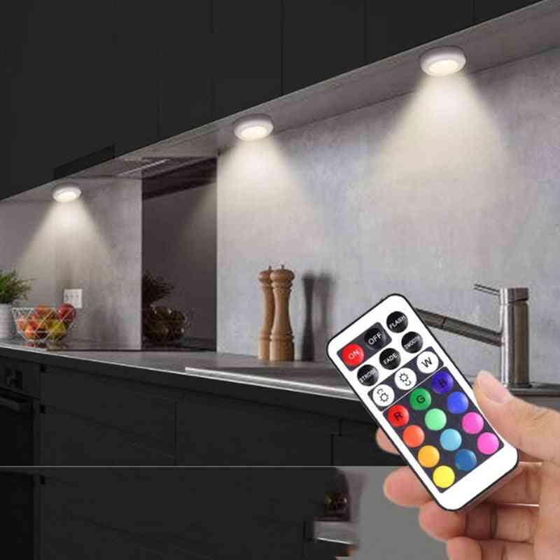 Fernbedienung RGB Schrank Licht, angetriebenen Berührungssensor, Schranklampen LED-Leuchten für Schlafzimmer, Wohnzimmer, Küche, Beleuchtung Dekor - 1 Fernbedienung 2 Lampen