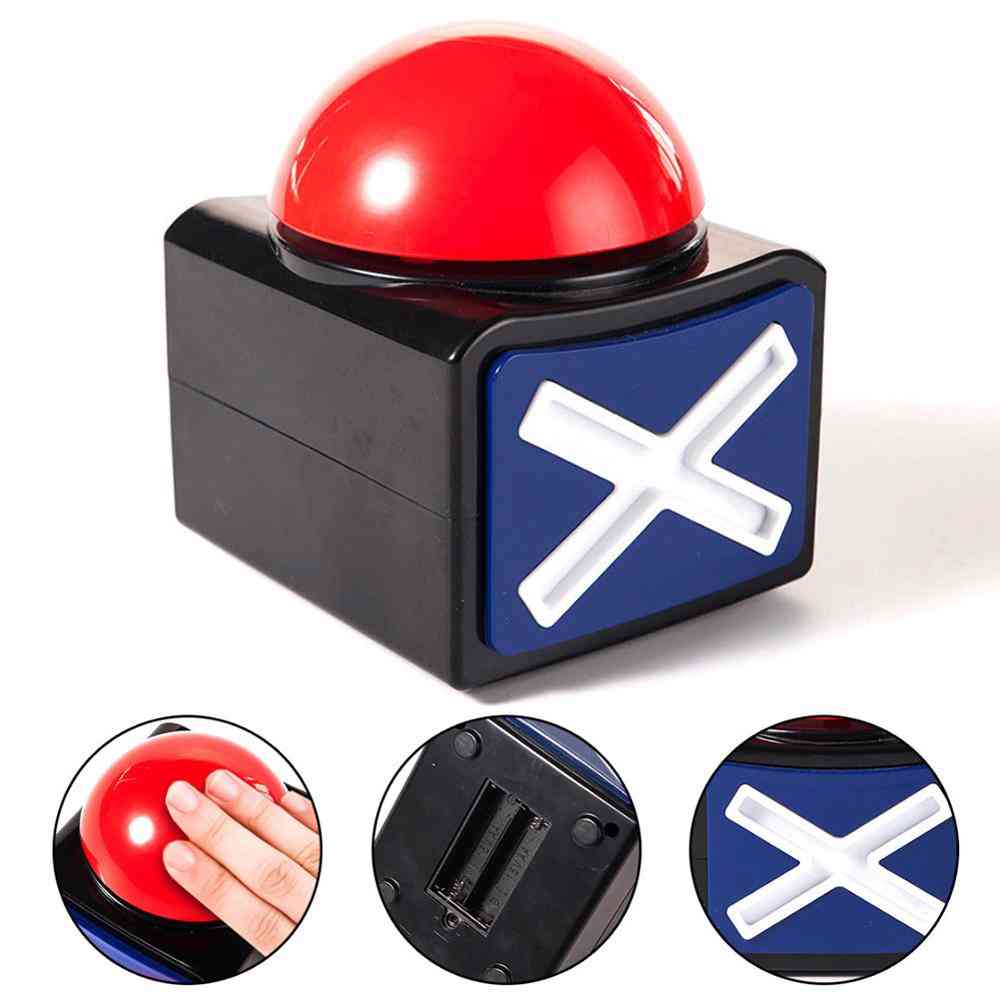 Boîte à boutons d'alarme avec sonnerie oui / non, jouet de concours de fête stimulant la lumière -