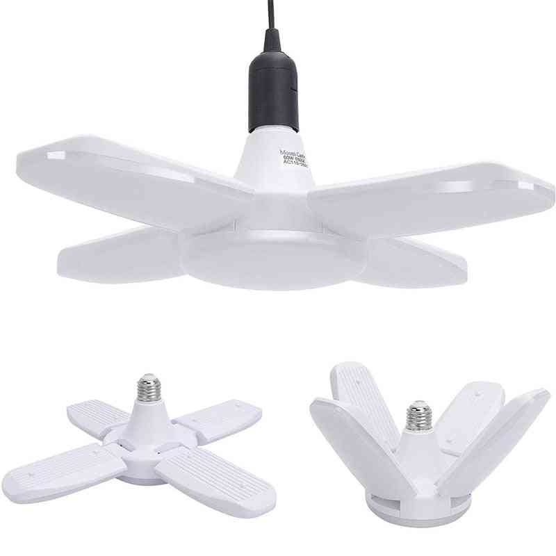 Led Garage Lights - Foldable E27 Bulb 4 Adjustable Fan Blades Deformable Ceiling