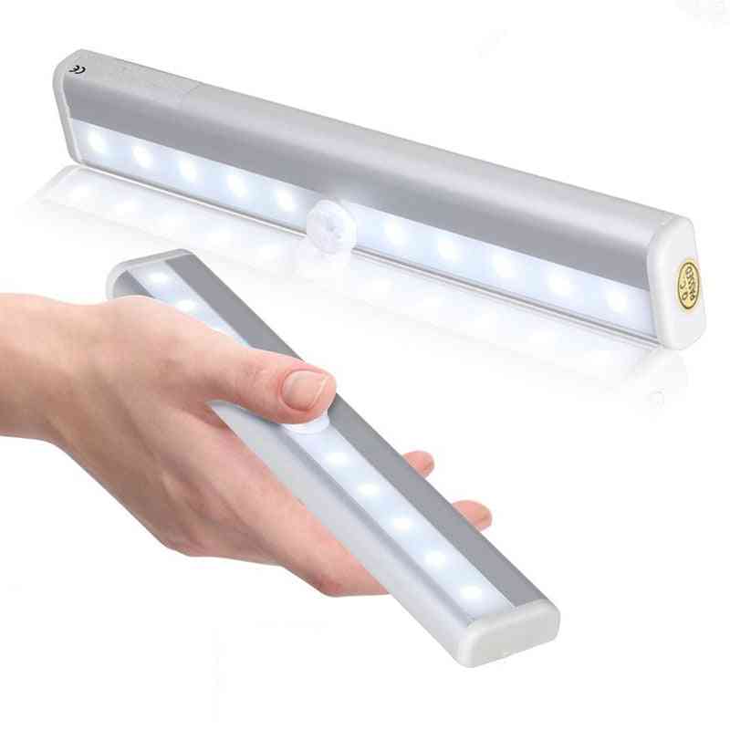 LED oświetlenie szafki lampa led do kuchni wysokiej jakości - aluminiowa lampa ścienna z czujnikiem ruchu pir, oświetlenie wewnętrzne w korytarzu - 6 diod LED ciepłej bieli