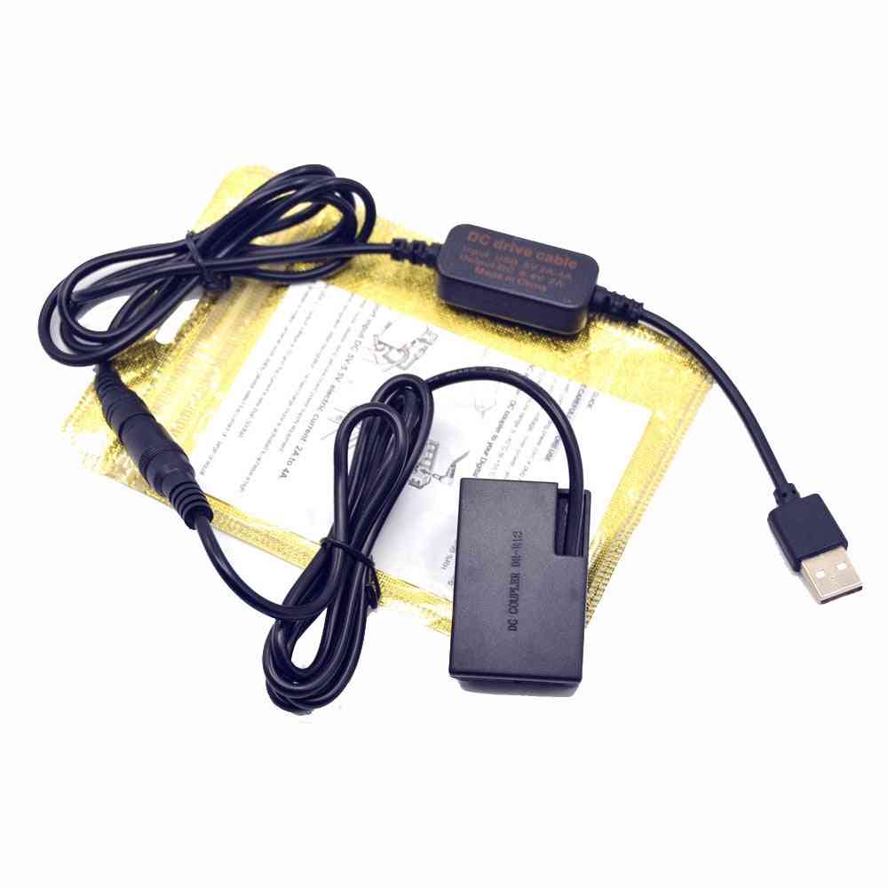 USB-laddare Power Bank-kabel + Dummy-batteri för Canon (USB-hane)