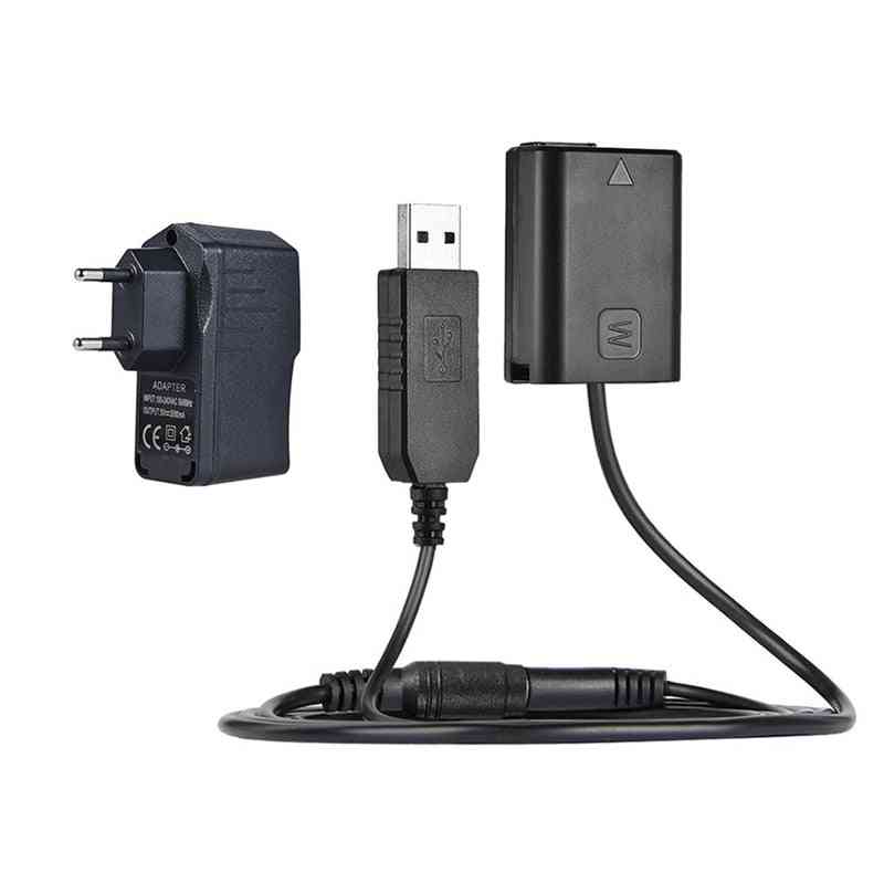 Dummy Battery With Dc Power Bank Usb Adapter Cable-replacement For Sony Camera