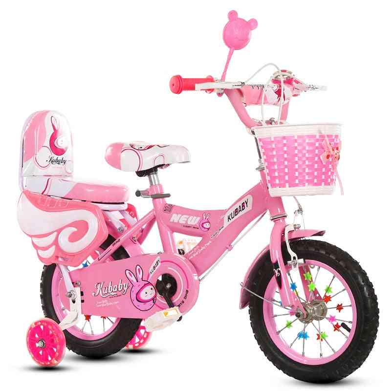 Bicicleta de triciclo para niños, bicicleta de paseo para niños con equilibrio cuádruple con rueda de asistencia para seguridad - 12 pulgadas rosa