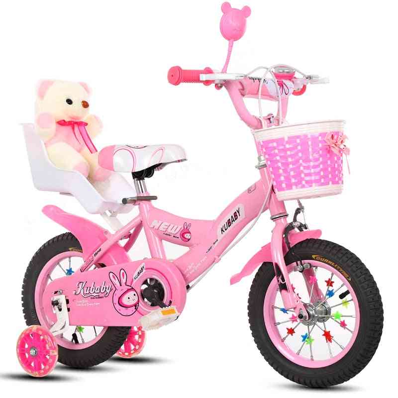 Bicicleta de triciclo para niños, bicicleta de paseo para niños con equilibrio cuádruple con rueda de asistencia para seguridad - 12 pulgadas rosa