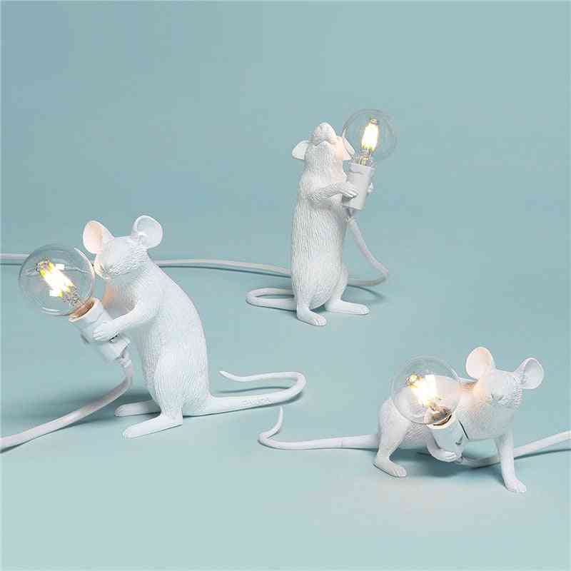 Nordic resin animal rot mouse mouse table lamp - pieni pieni söpö led-yövalo