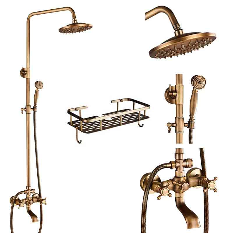 8''  Antique Brass Shower Faucets Set