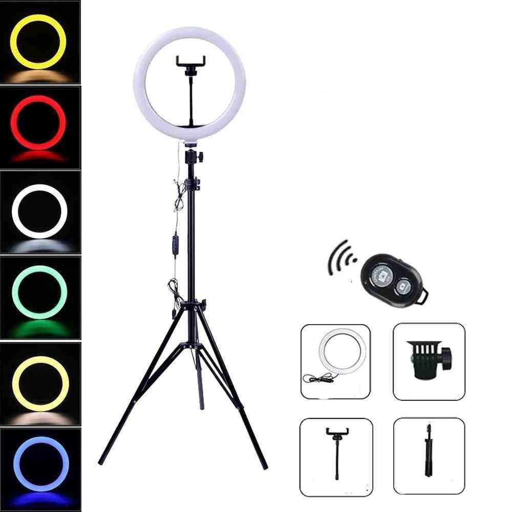 Dimmable Led Selfie Ring, Light With Tripod