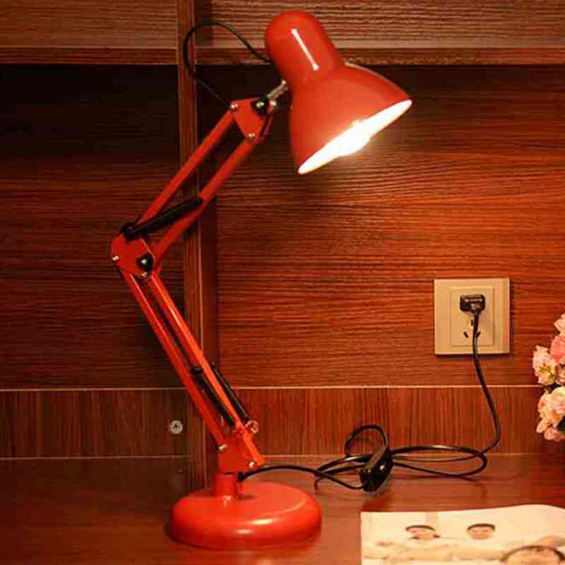 Lampes de bureau classiques réglables à long bras oscillant à led modernes ou étude, lecture de bureau