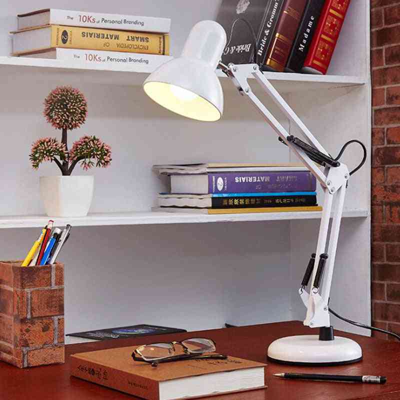 Moderne lampade da scrivania classiche orientabili a led lungo braccio oscillante o studio, lettura ufficio