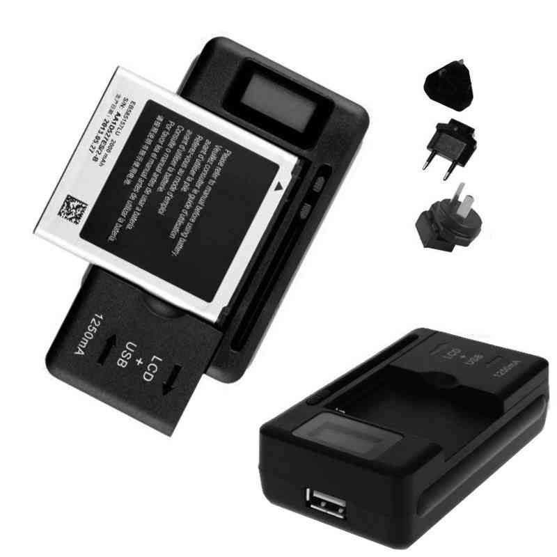 Eu / uk / us-stik universal mobil batterioplader, usb-port LCD-indikatorskærm til mobiltelefoner smart oplader