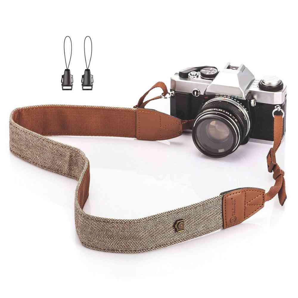 Foleto Universal Adjustable Camera Shoulder Neck Strap Cotton Leather Belt