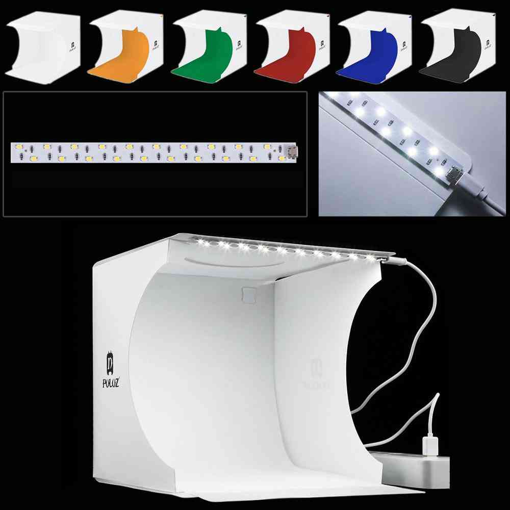 8,7 inch draagbare fotostudio tafelblad schieten lichtbak, tent fotografie softbox kit - 1 led-paneel