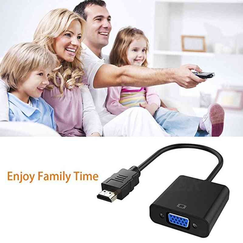 Hdmi To Vga Cable Converter, Digital Analog Hd For Pc Laptop Tablet, Hdmi Male To Vga Female Adapter (black Hdmi To Vga)