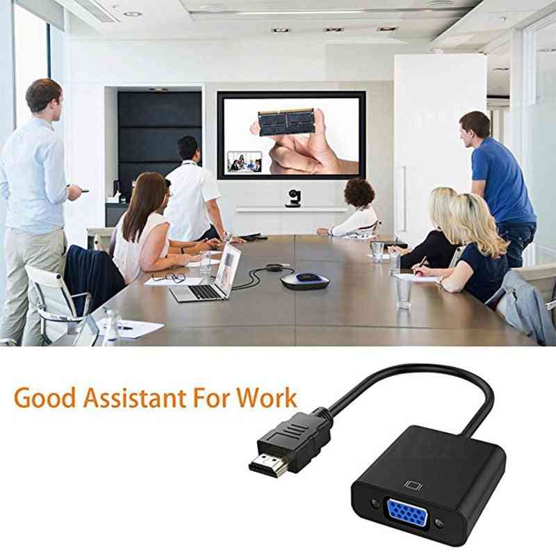 Hdmi To Vga Cable Converter, Digital Analog Hd For Pc Laptop Tablet, Hdmi Male To Vga Female Adapter (black Hdmi To Vga)