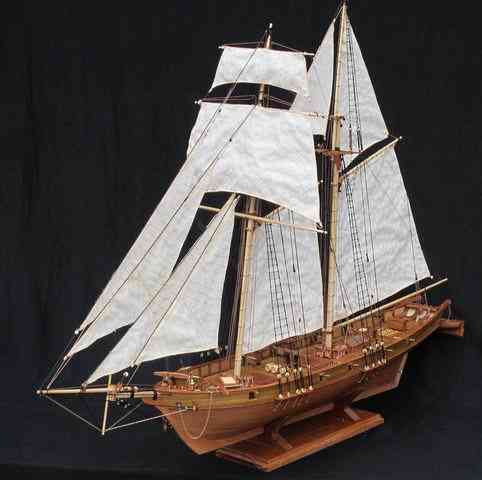 Classics Antique Harvey Battleship Wooden Sailboat Model