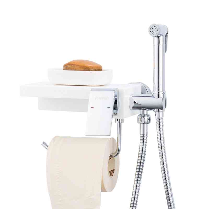тоалетна биде пулверизатор - хигиеничен душ, рафт за държач за хартия за баня
