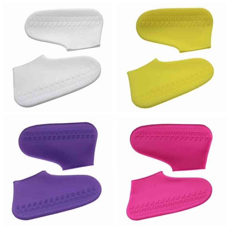 Funda impermeable reutilizable para zapatos - material de silicona, protectores de zapatos unisex, botas de lluvia para días de lluvia en interiores y exteriores - rosa rojo / s