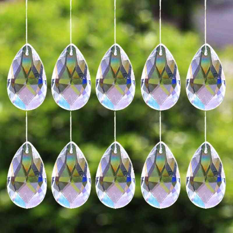 Tear Dropshaped, Clear Glass-crystal Prism Pendant
