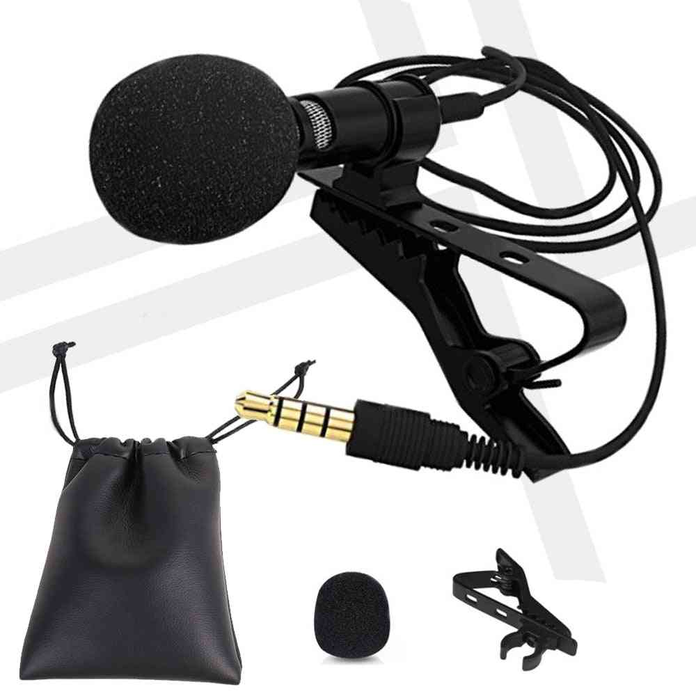 Clip-on Mini Condenser Microphone, Foam Cover And Storage Bag
