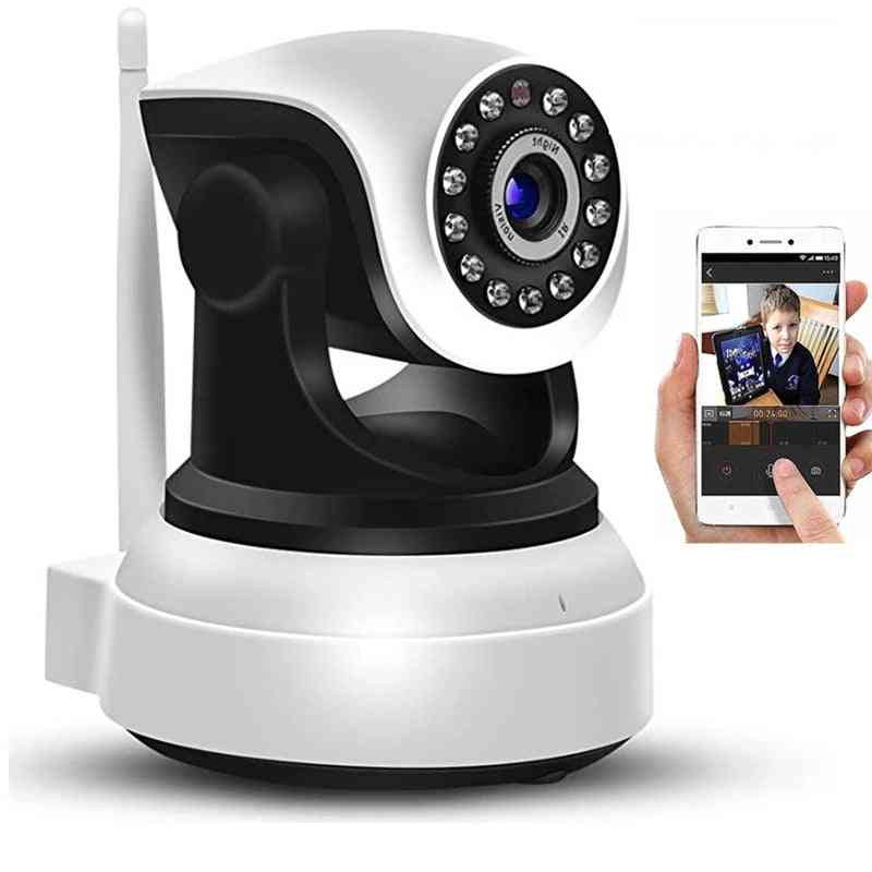 Caméra de sécurité ip wifi 720p vidéo hd, surveillance de sécurité à domicile caméra de détection de mouvement audio bidirectionnelle à vision nocturne 360 intérieur -